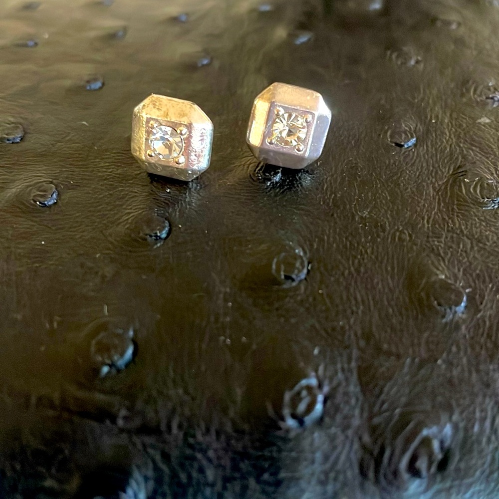 Vintage Avon silver tone crystal earrings.